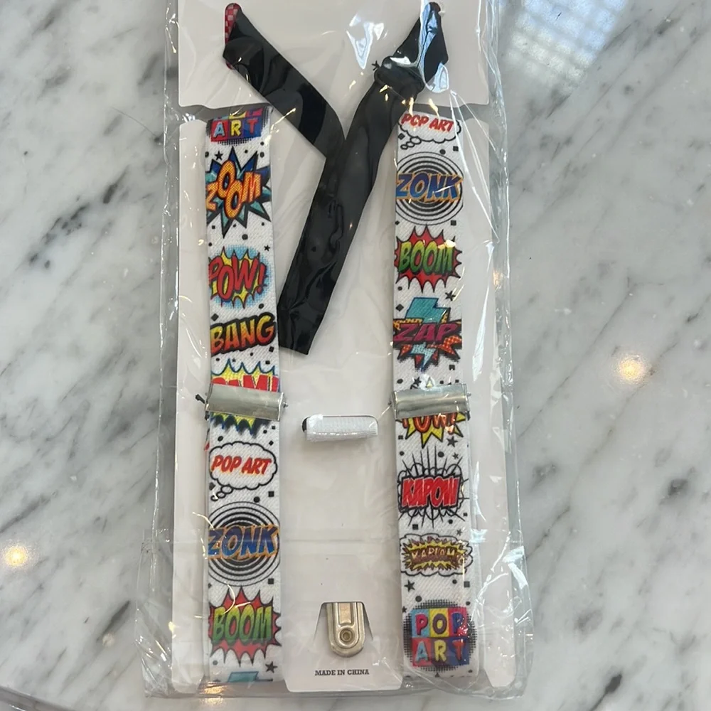 New London Bridge Boys Super Hero Bow tie and Suspender Set